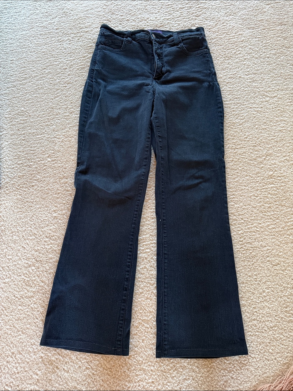 NYDJ Black Flare Wide‑Leg Jeans
